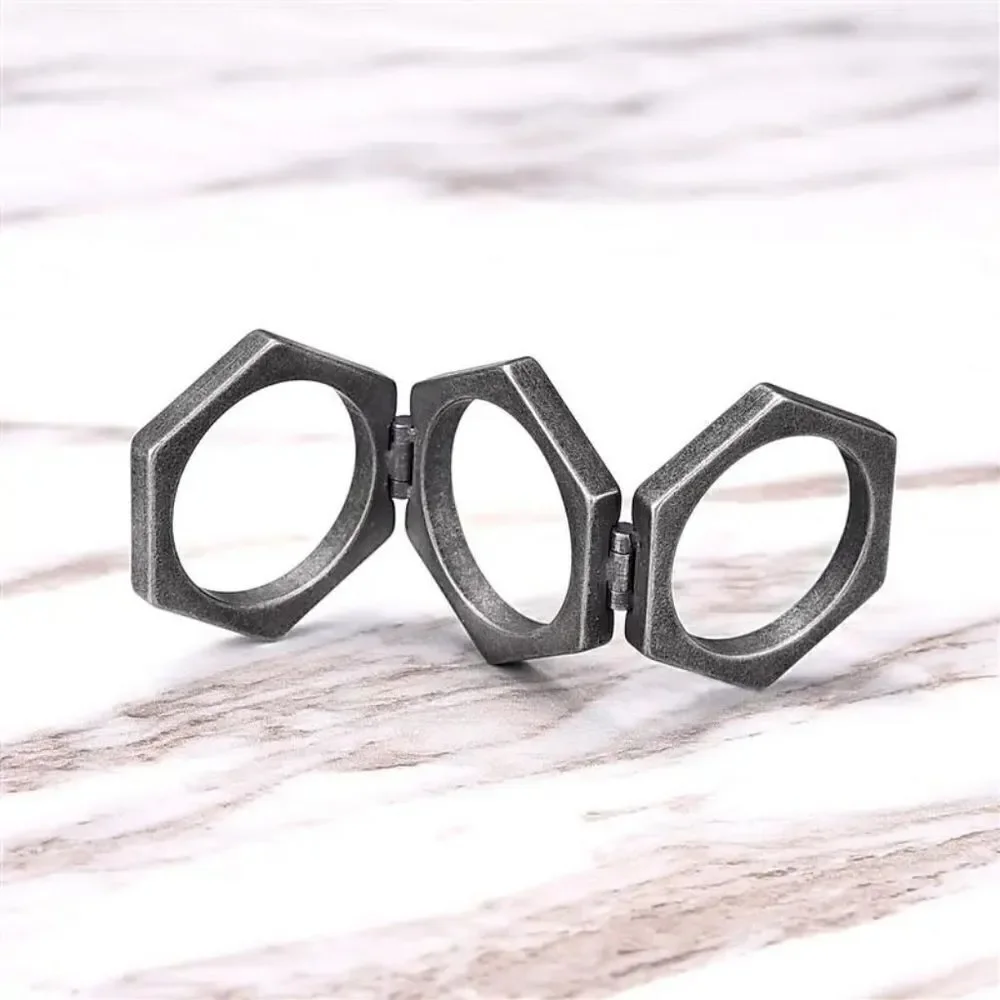 Geometric Tri Fold Ring
